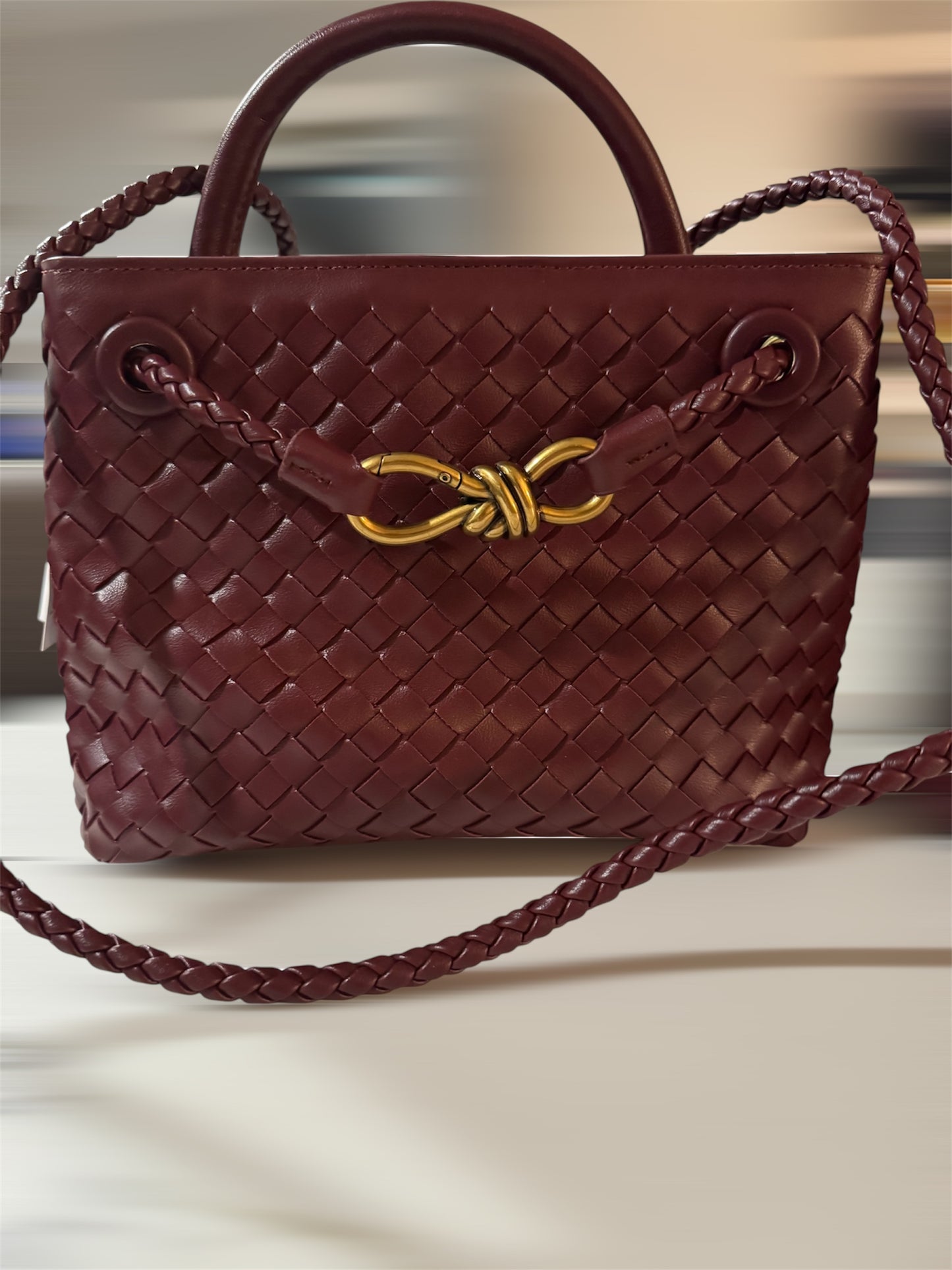 Woven Burgundy Bag