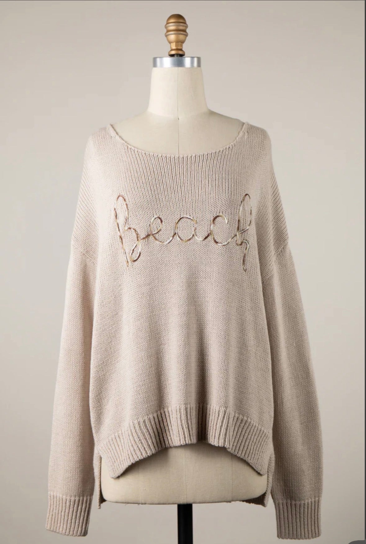 Beach Knit Sweater in Cursive Writing