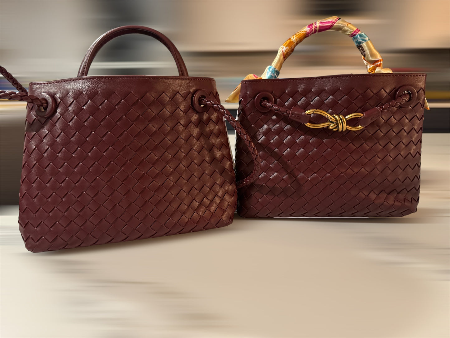 Woven Burgundy Bag