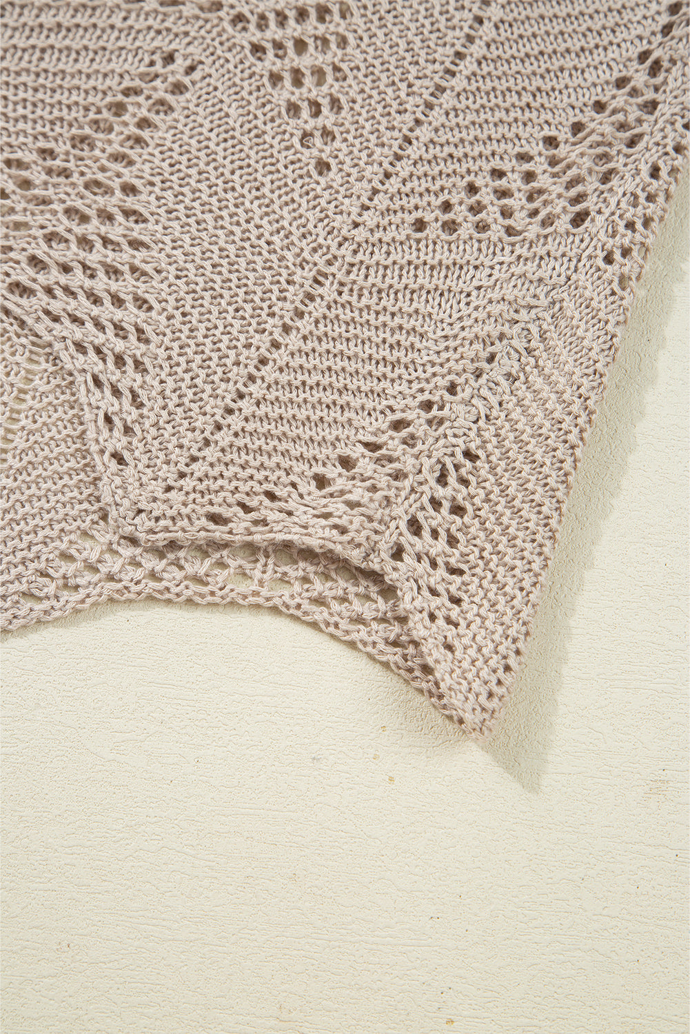 Parchment Hollow Out Knit 3/4 Sleeve Casual Sweater
