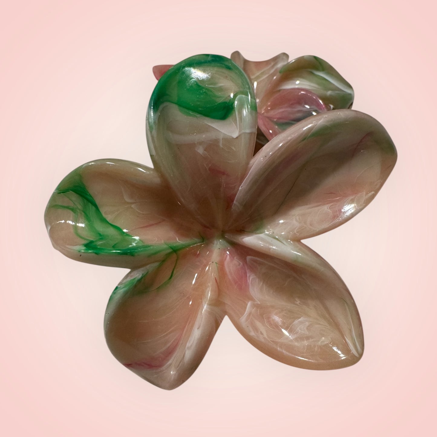 Marbled Plumeria Claw Clip
