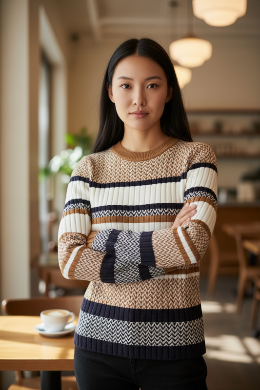 Morgan Chevron Slim Fit Sweater