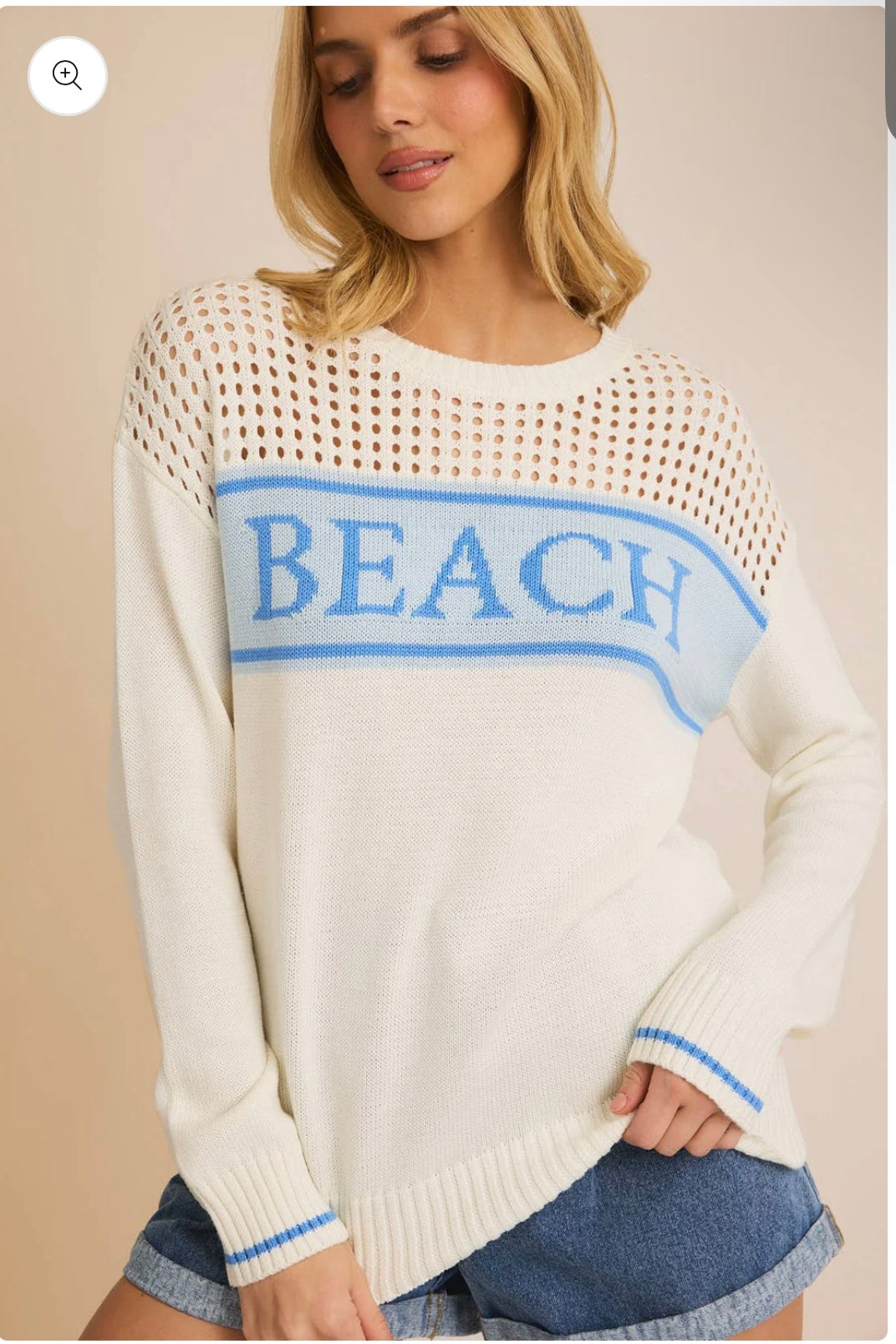 Open Knit Top Beach Sweater