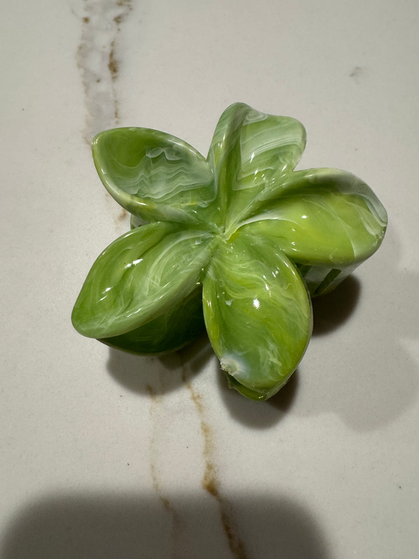 Marbled Plumeria Claw Clip