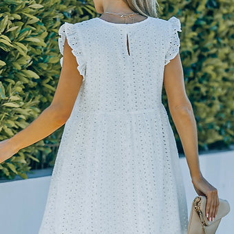 SALE- Ruffled Eyelet Dress