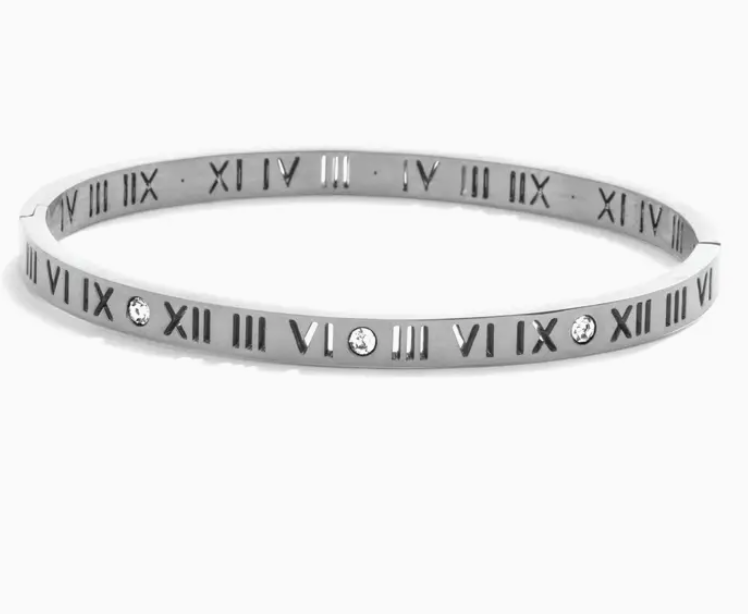 Roman Numeral Hinged Bracelet by Splendid Iris