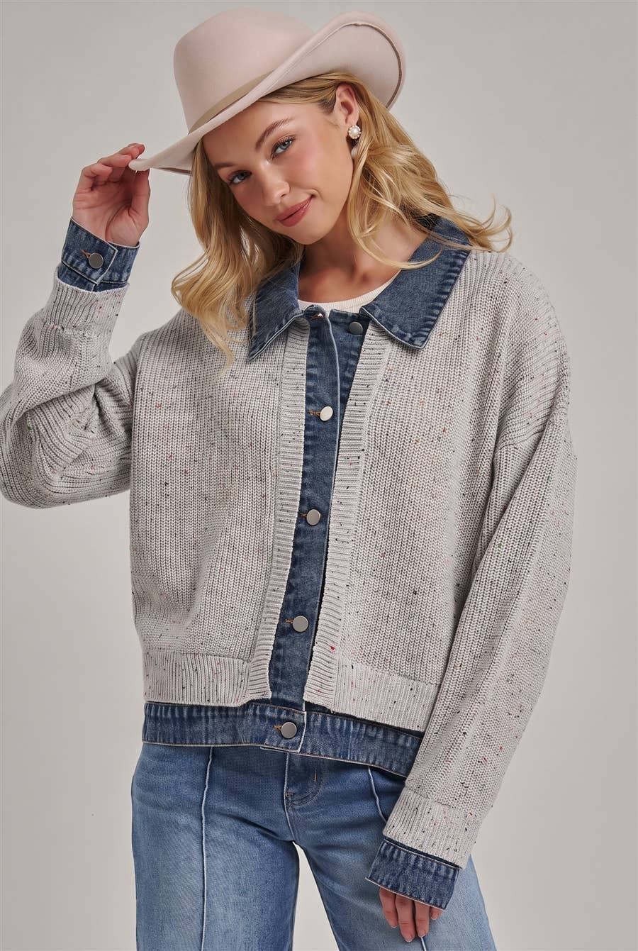 Slacker Denim Sweater Cardigan
