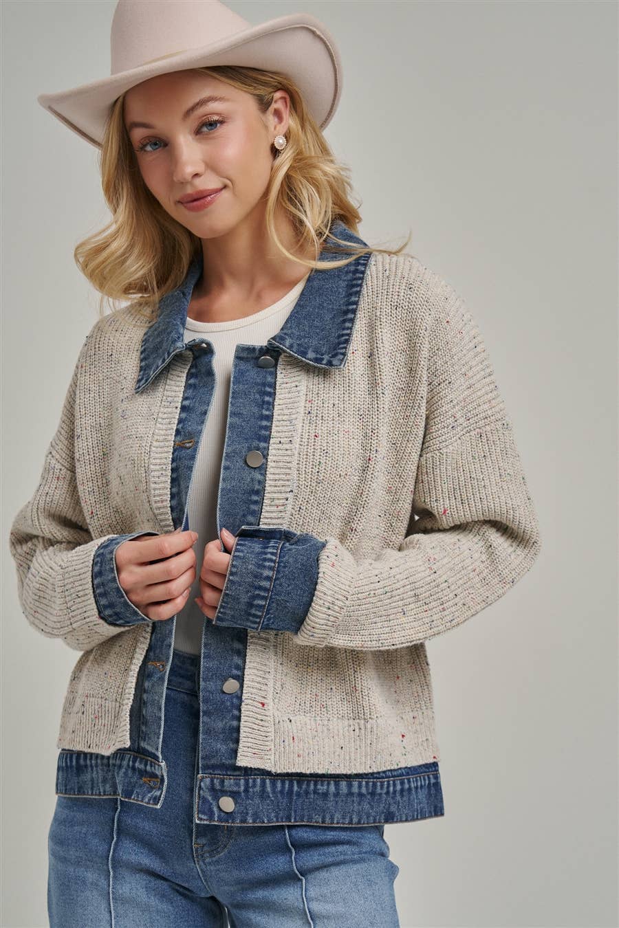 Slacker Denim Sweater Cardigan