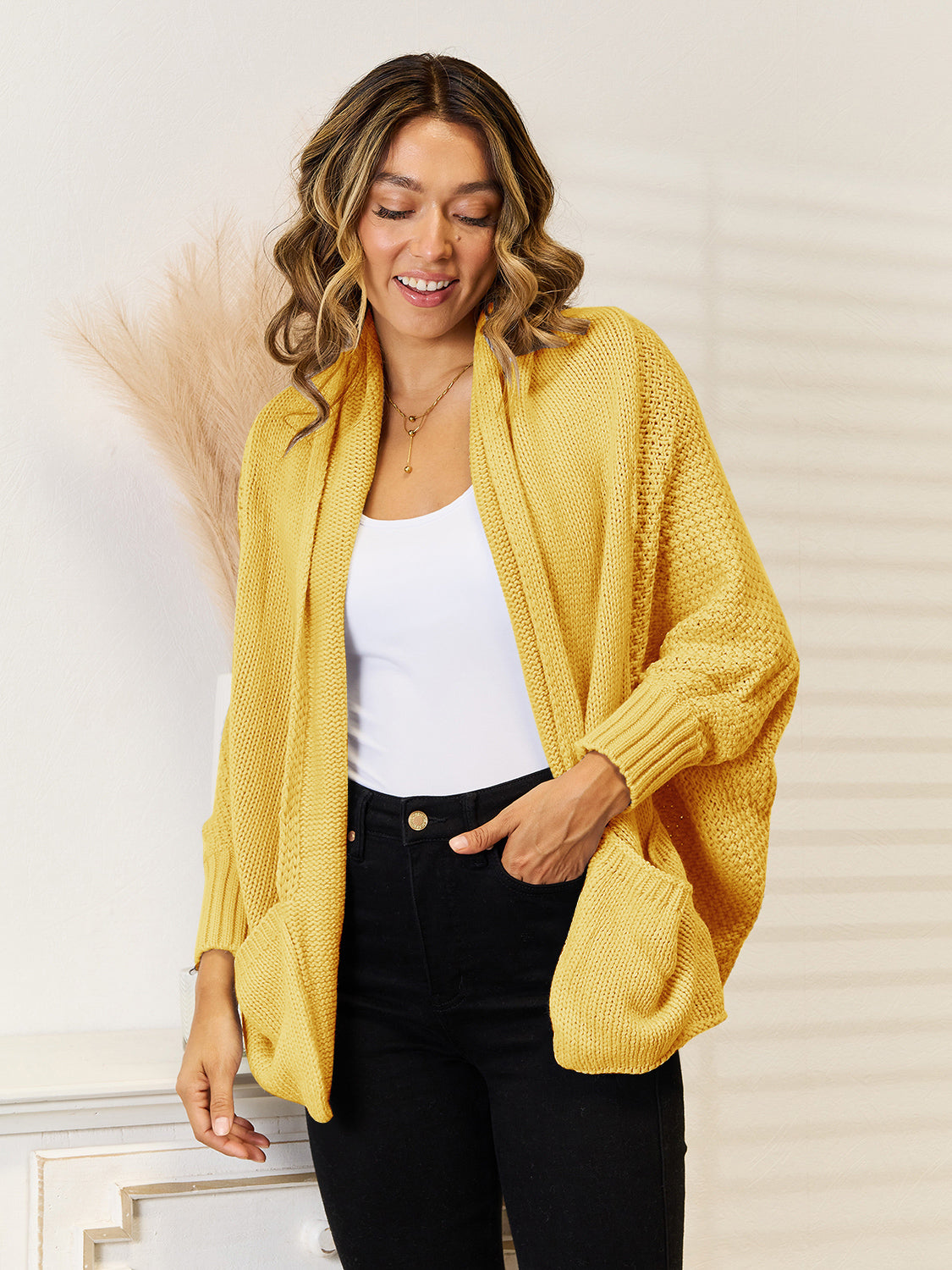 Open Front Cardigan with Pockets