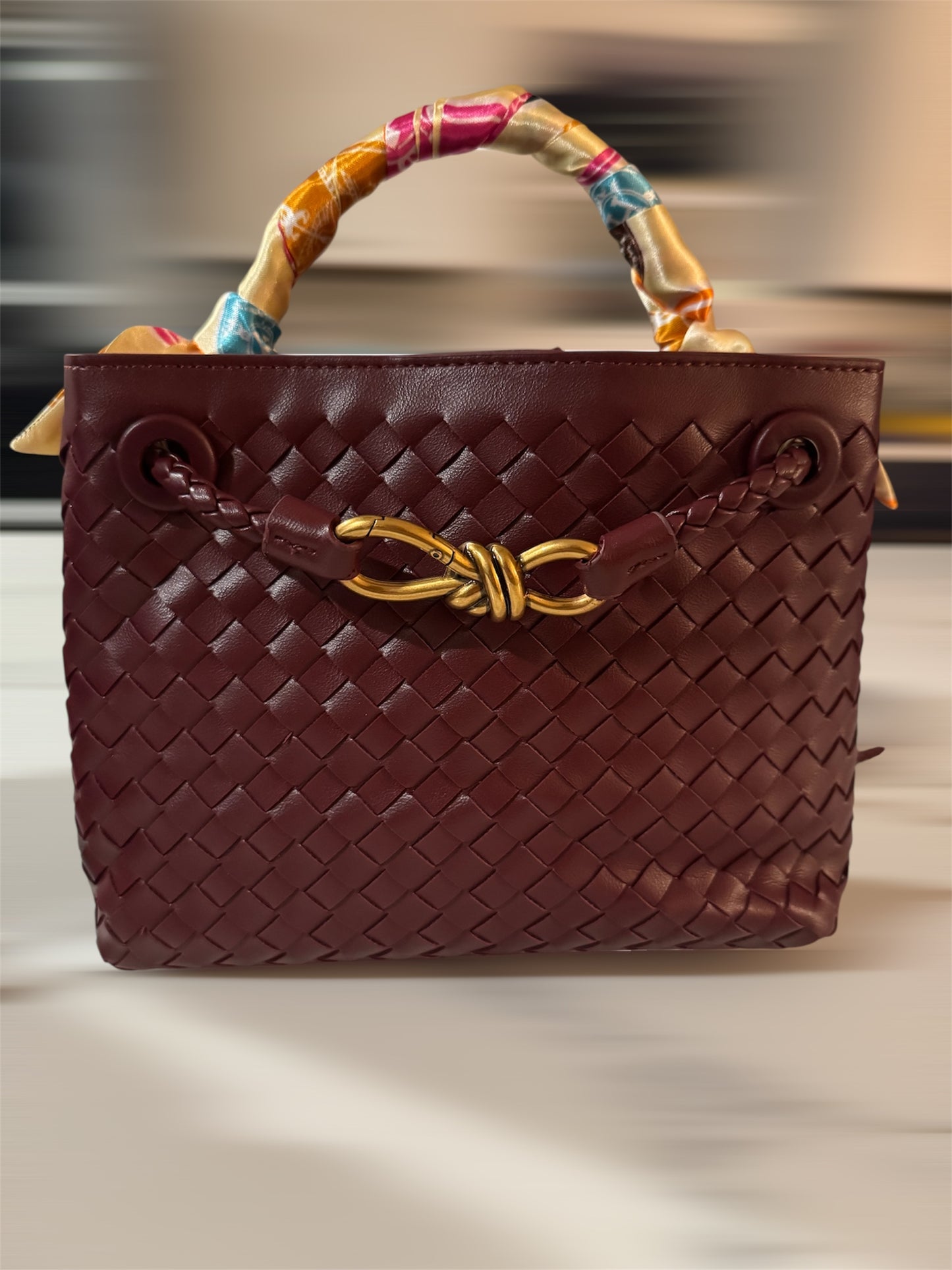 Woven Burgundy Bag
