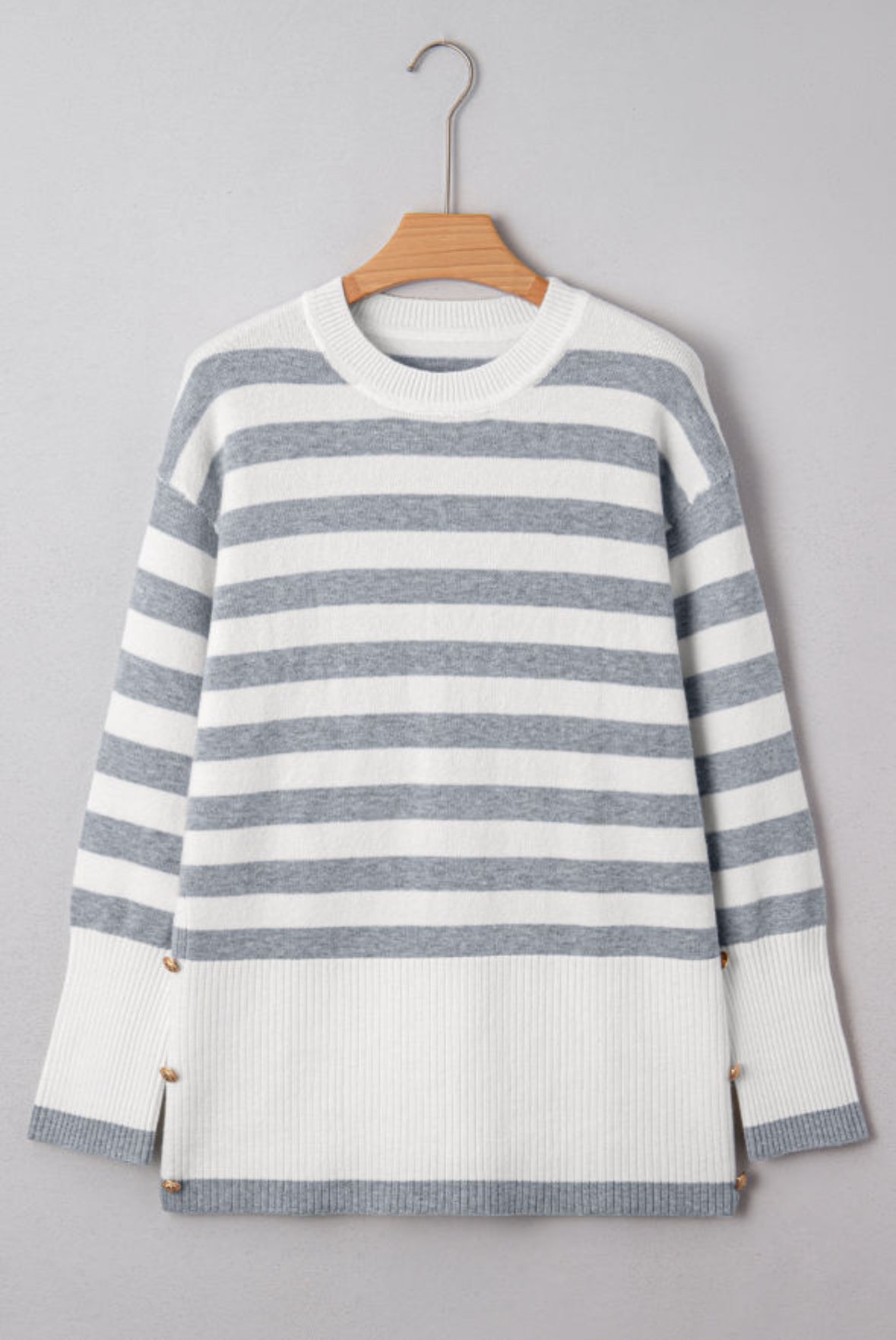 Lindley Striped Button Detail Sweater