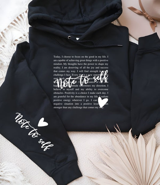 Note to Self Graphic Hoodie