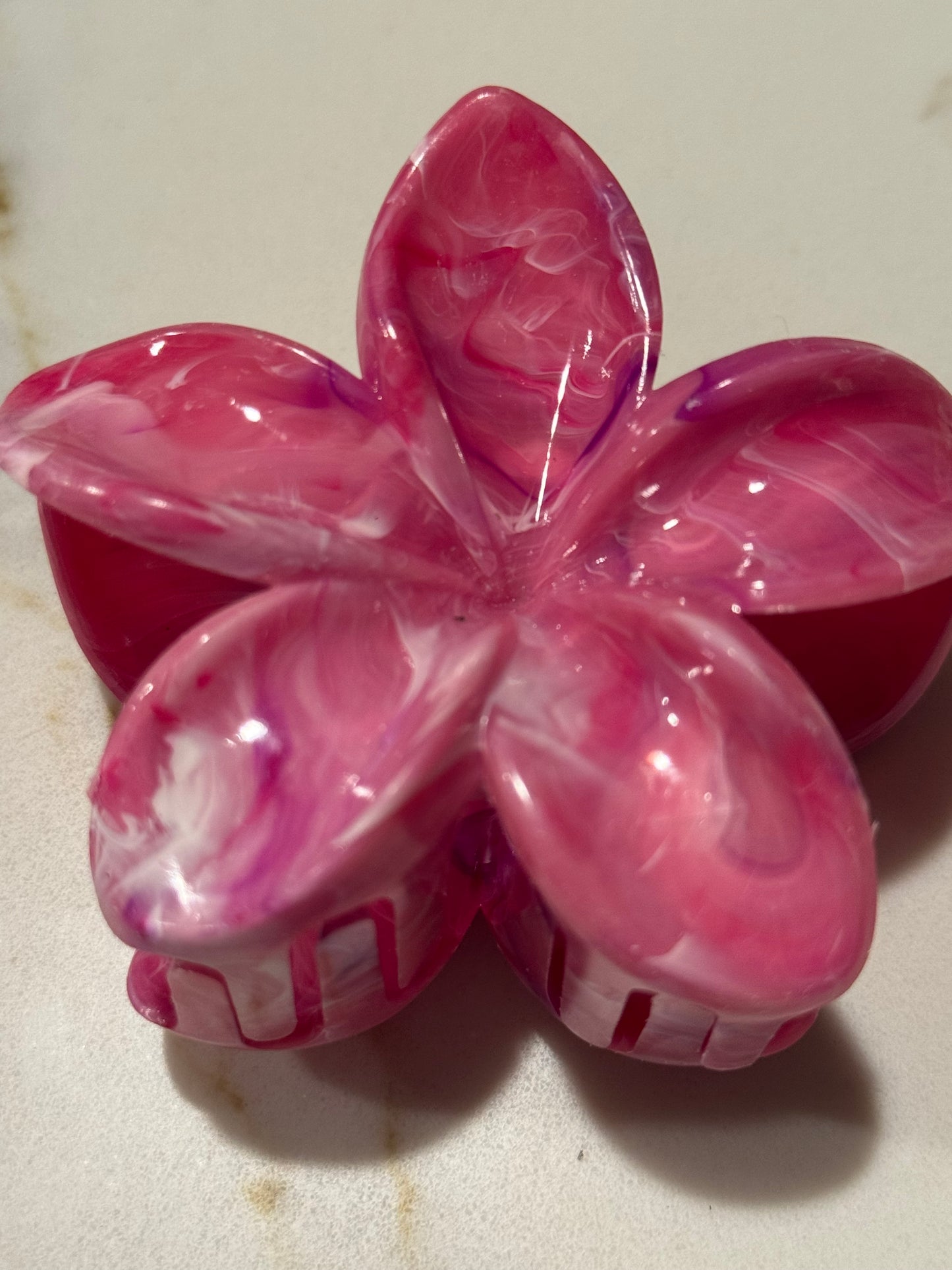 Marbled Plumeria Claw Clip