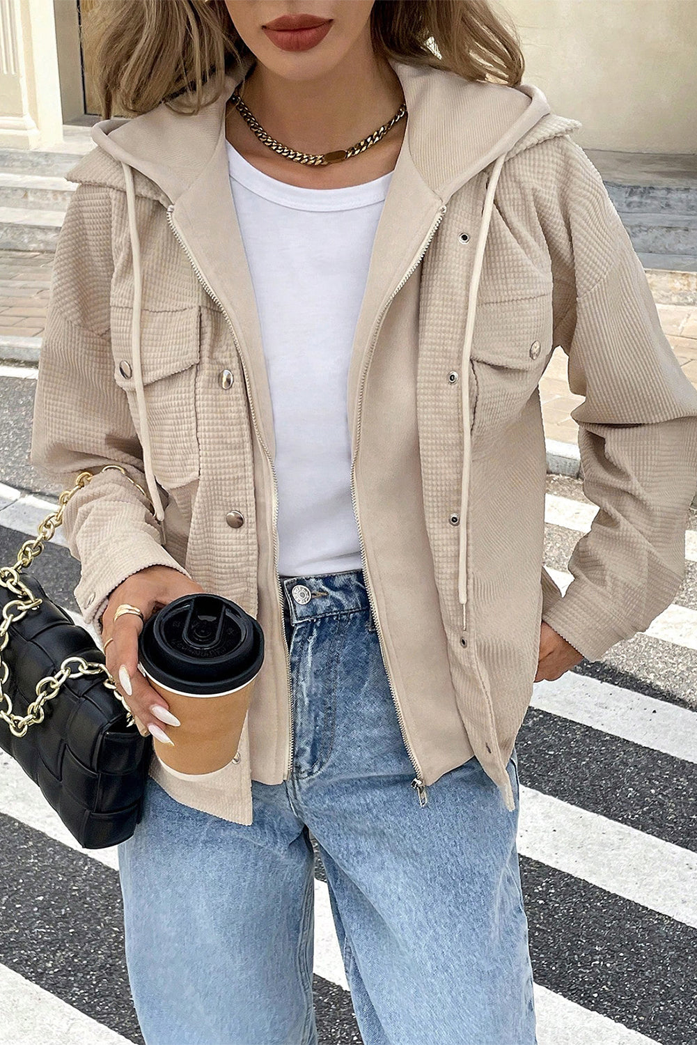 Laurel Green Solid Color Textured Patchwork Shacket