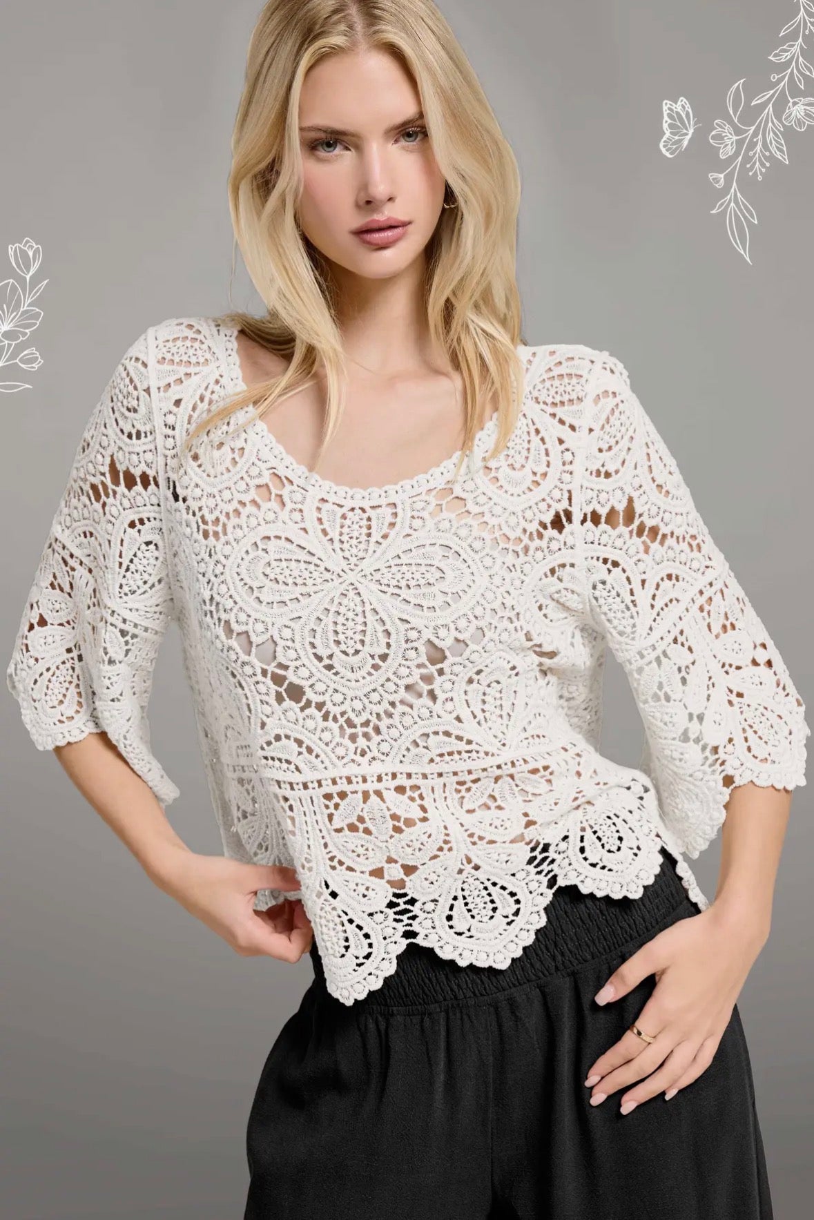 Floral Lace Layer Top