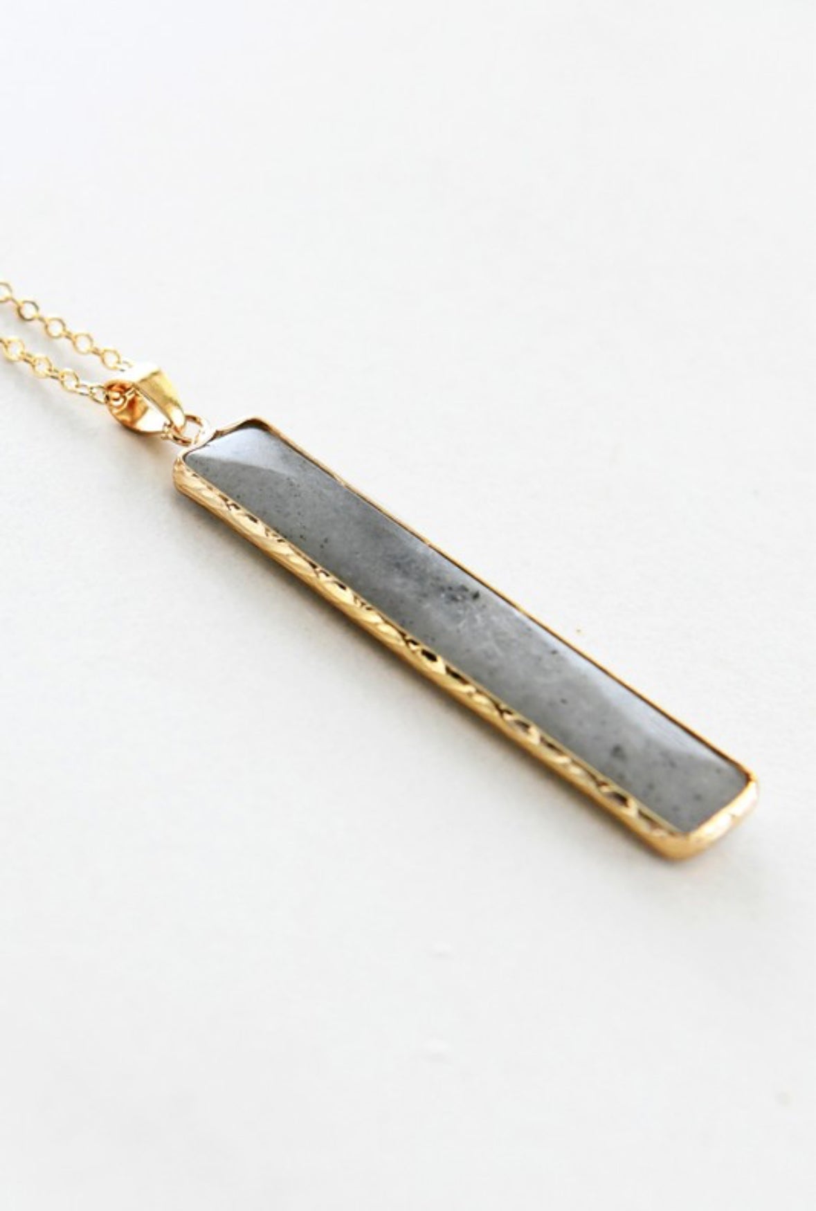 Stone Bar Pendant Necklace