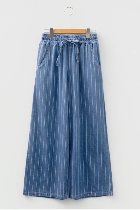 Chambray Striped Pants