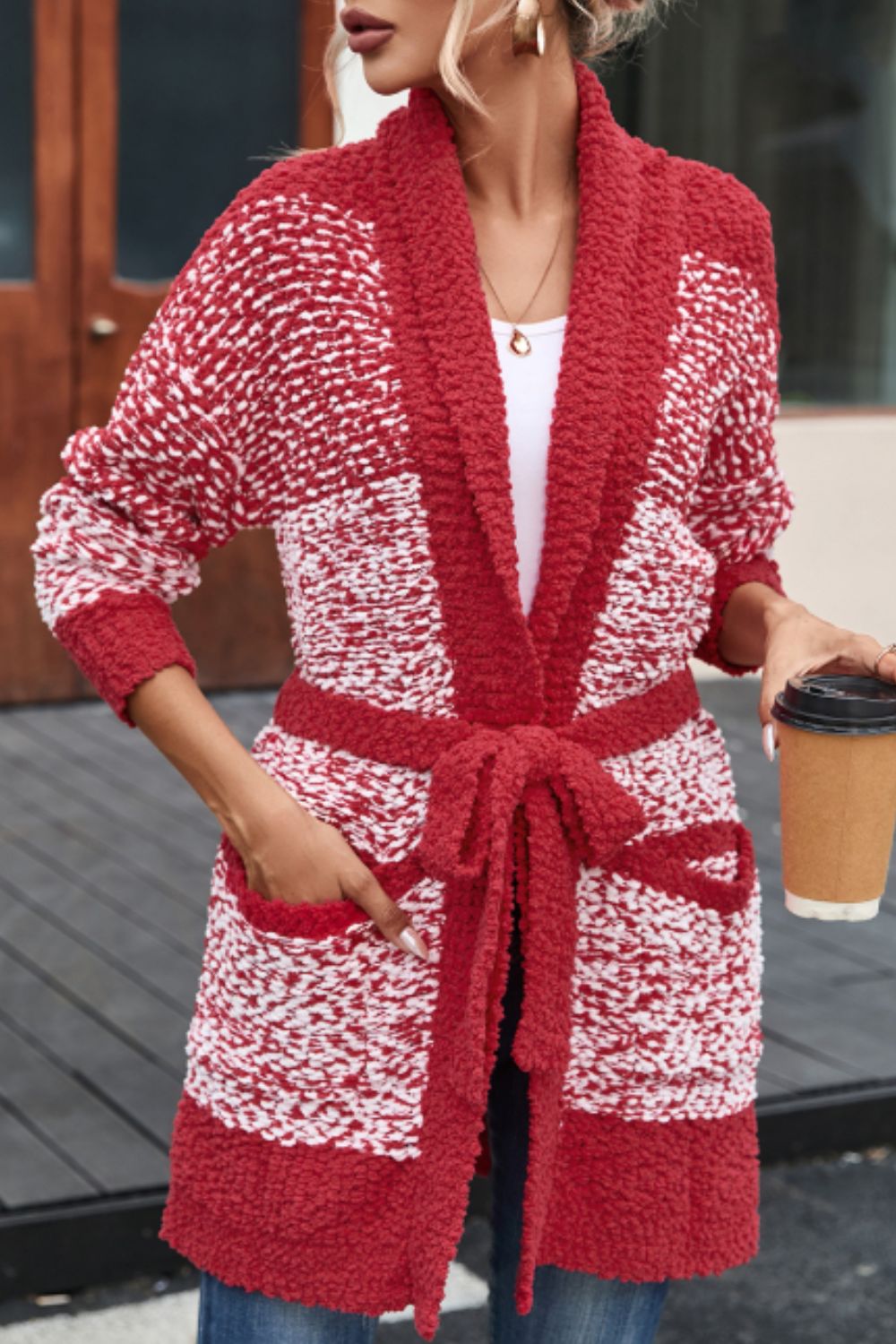 Peppermint Wishes Open Front Cardigan