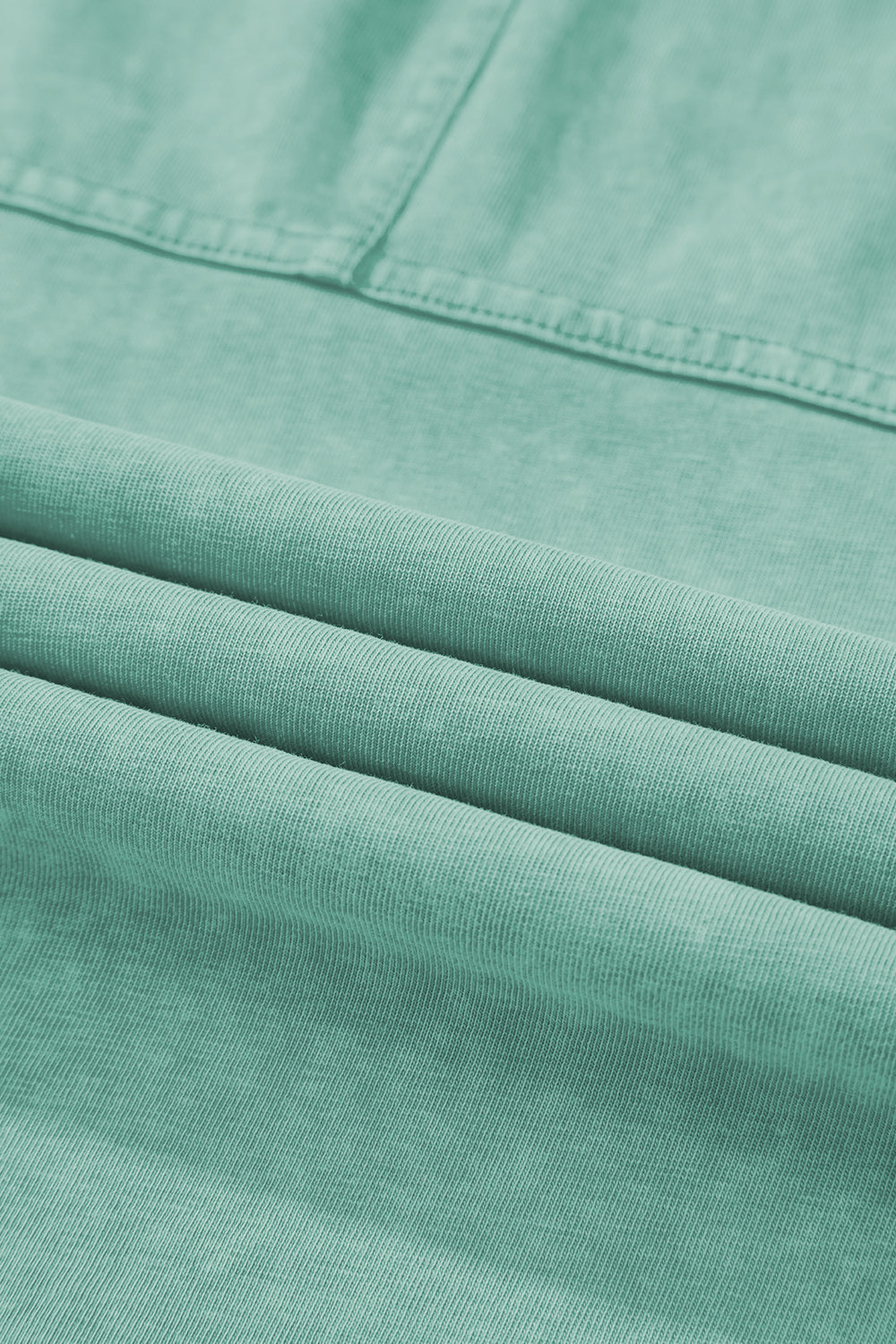 Smoke Gray Mineral Wash Exposed Seam Drawstring Elastic Waistband Wide Leg Cargo Pants