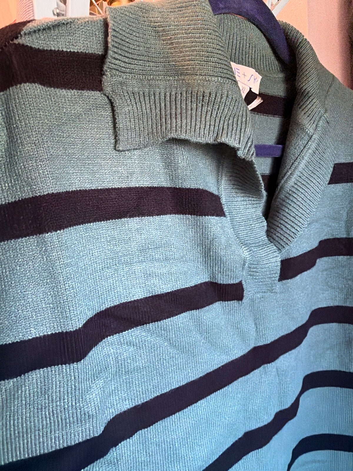 Slate Green Striped Sweater