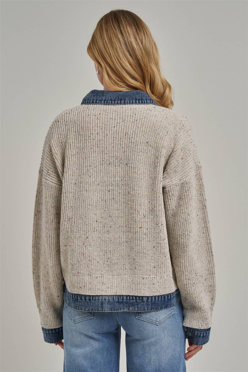 Slacker Denim Sweater Cardigan