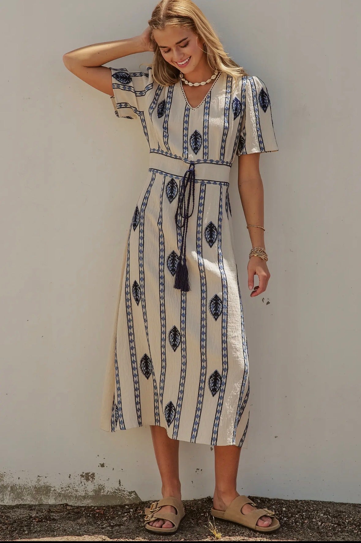 Lola Linen Blend Midi Dress