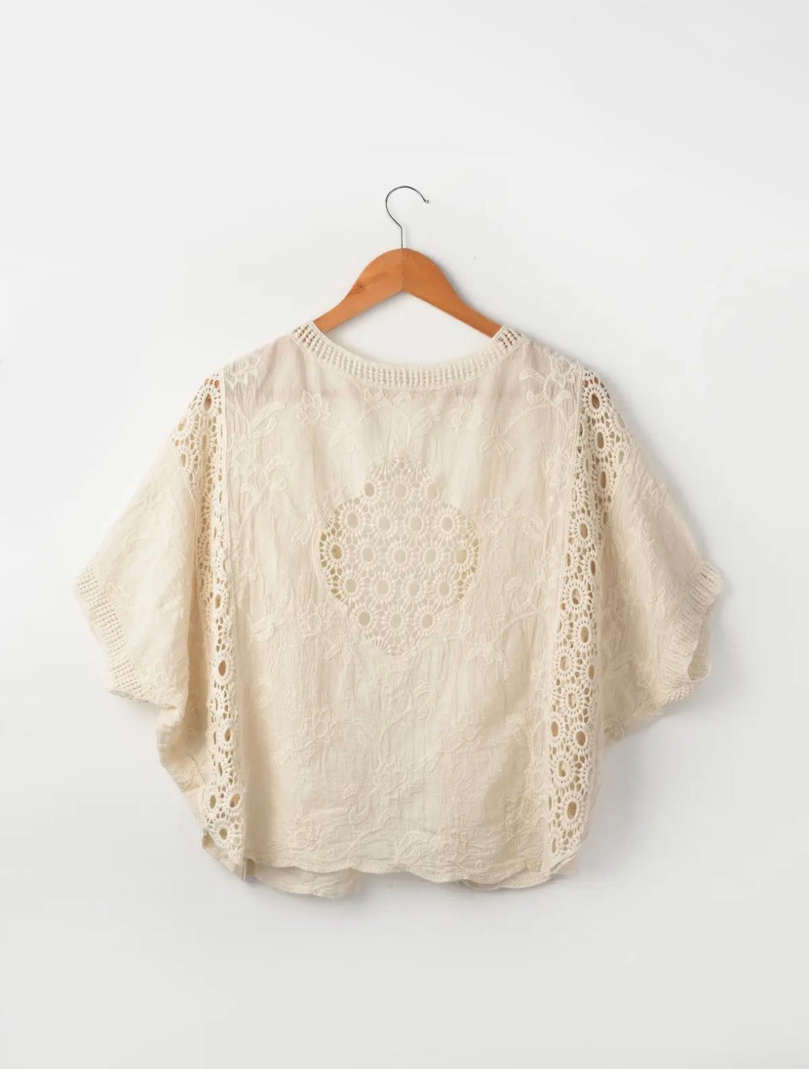 Crosa Batwing Sleeve Crochet Cardigan