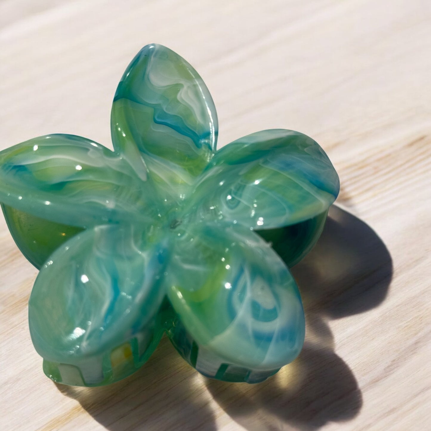 Marbled Plumeria Claw Clip