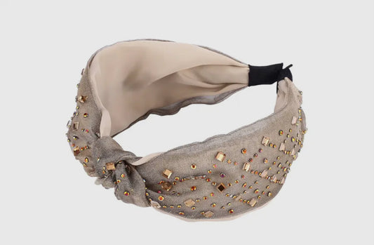 Beige Rhinestone Headband