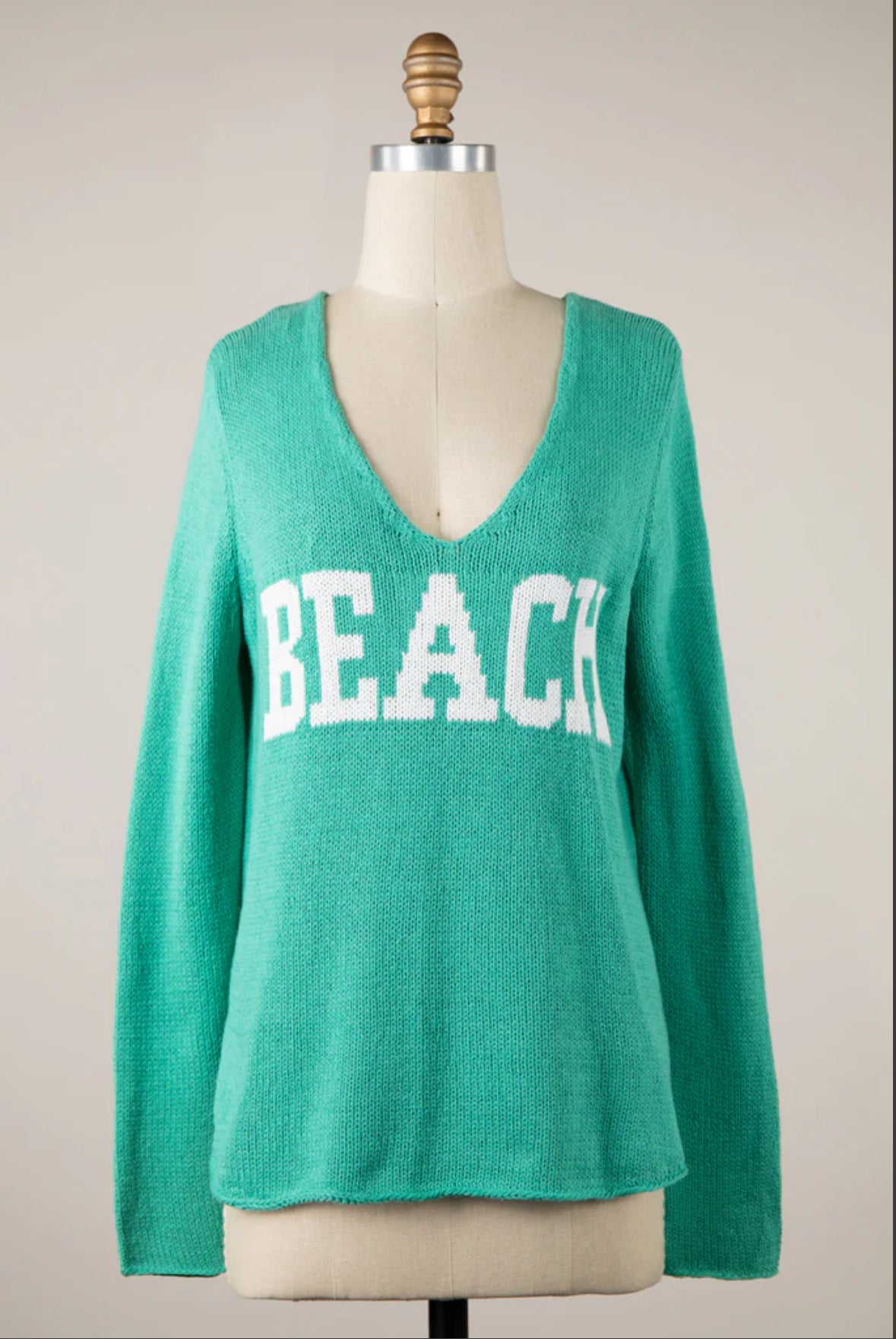 Beach Knit Sweater in Block Lettering
