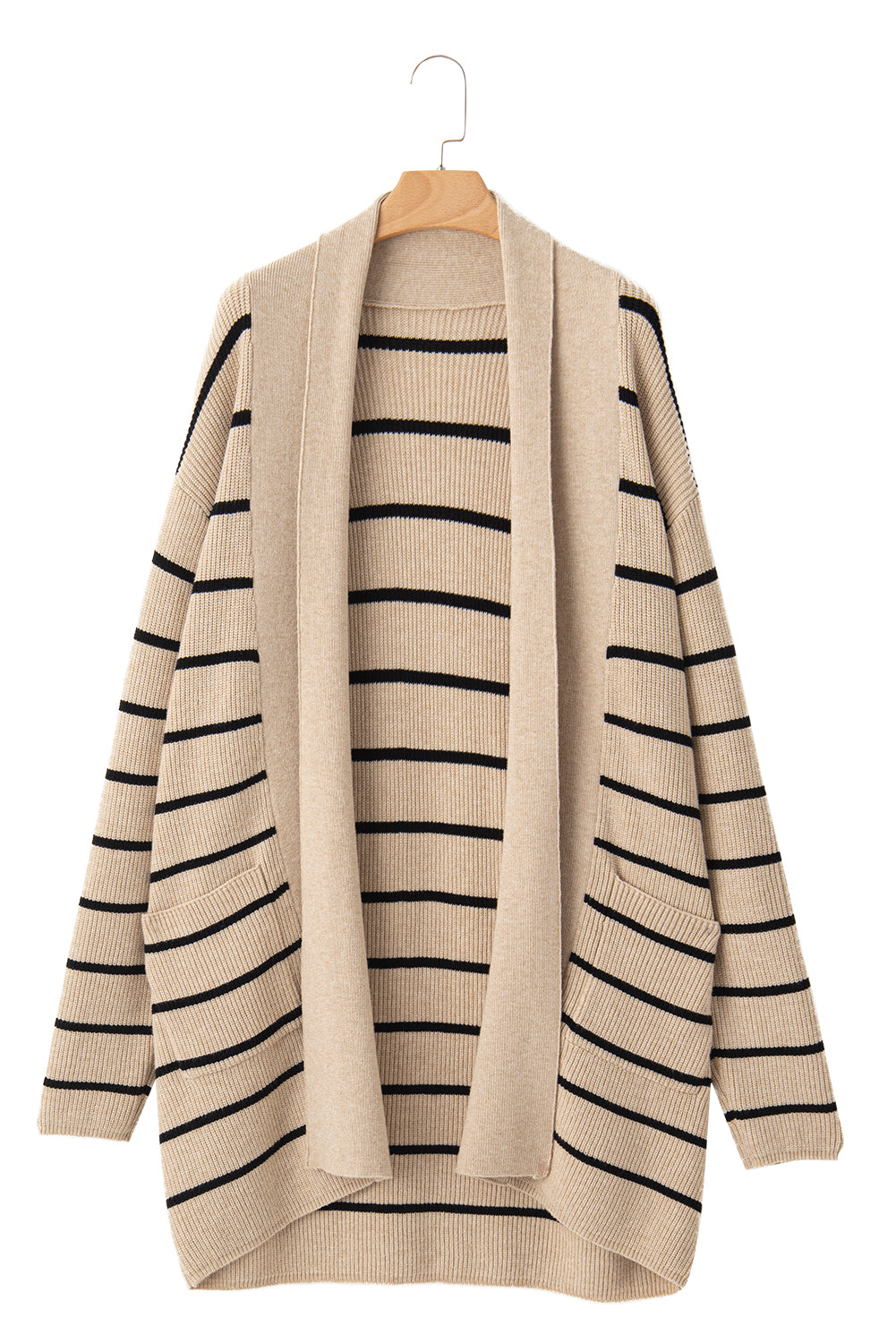 Striped Open Front Cardigan