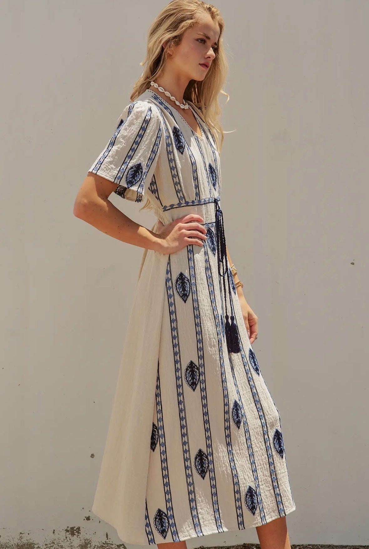 Lola Linen Blend Midi Dress