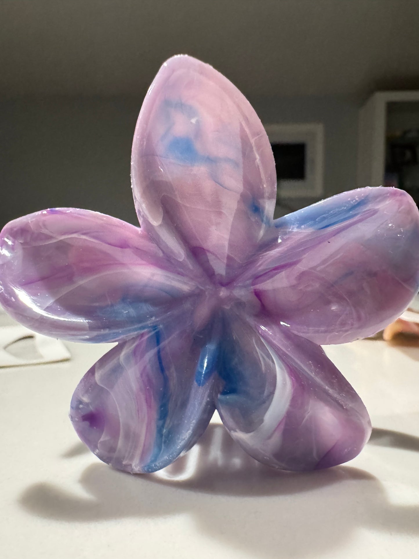 Marbled Plumeria Claw Clip