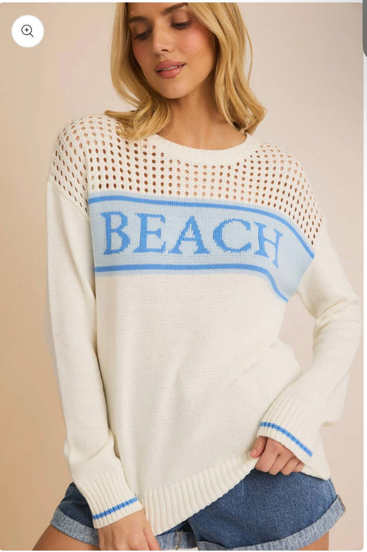 Open Knit Top Beach Sweater
