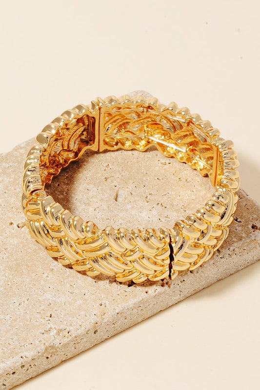 Metallic Weave Elastic Bracelet