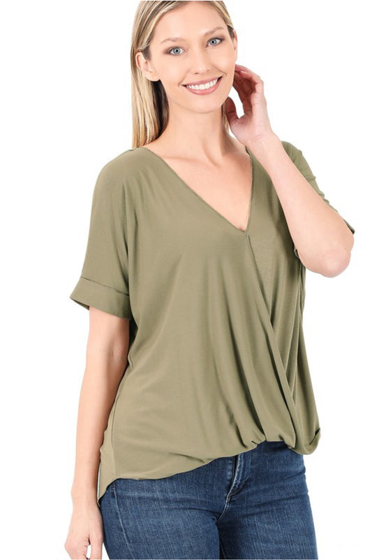 Crepe Layered Draped Top