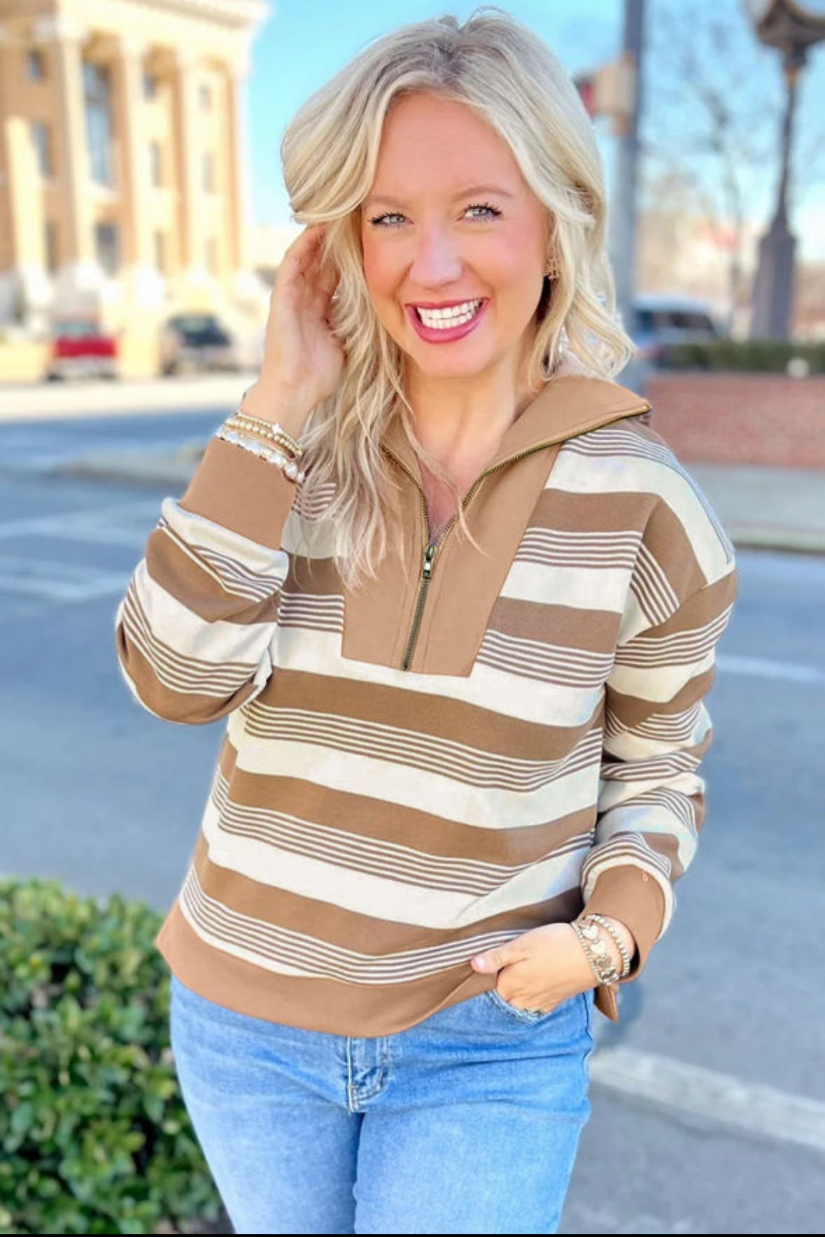 Fawn Striped Pullover