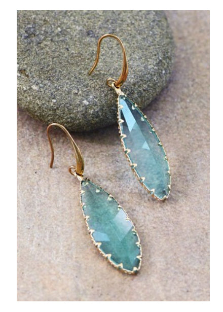 Faceted Glass Drop Earrings