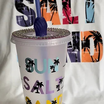 Graphic Beach Tee & Tumbler