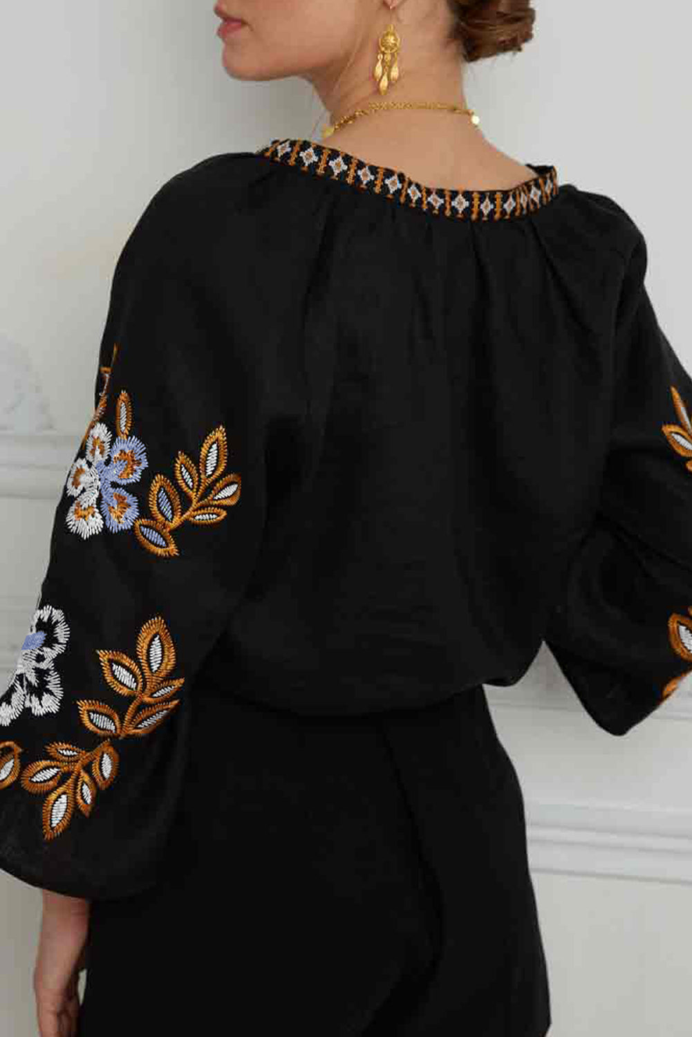 Floral Embroidered Bohemian Blouse