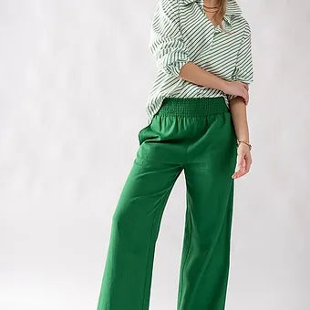 Smocked High Waisted Pants