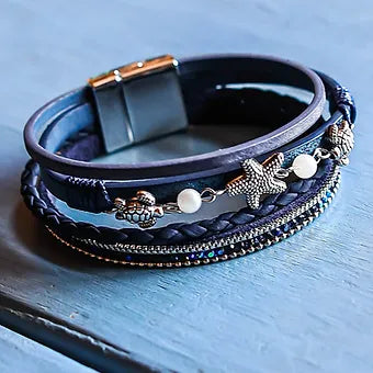 Starfish Vegan Leather Bracelet