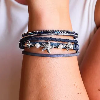 Starfish Vegan Leather Bracelet