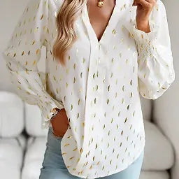 SALE- V-Neck Long Sleeve Blouse