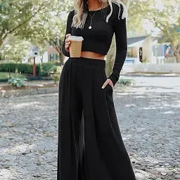 Wide Leg Pants Set