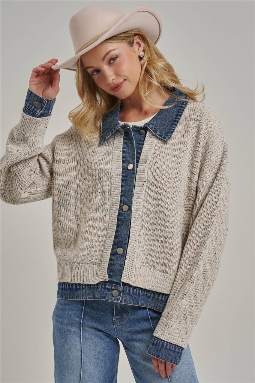 Slacker Denim Sweater Cardigan
