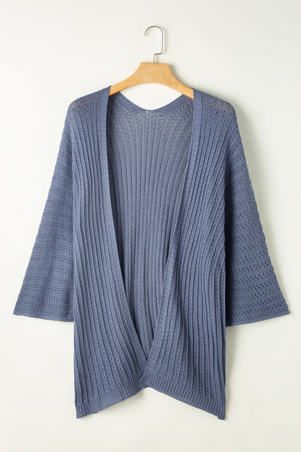 Hollow-out Bracelet Sleeve Knit Cardigan