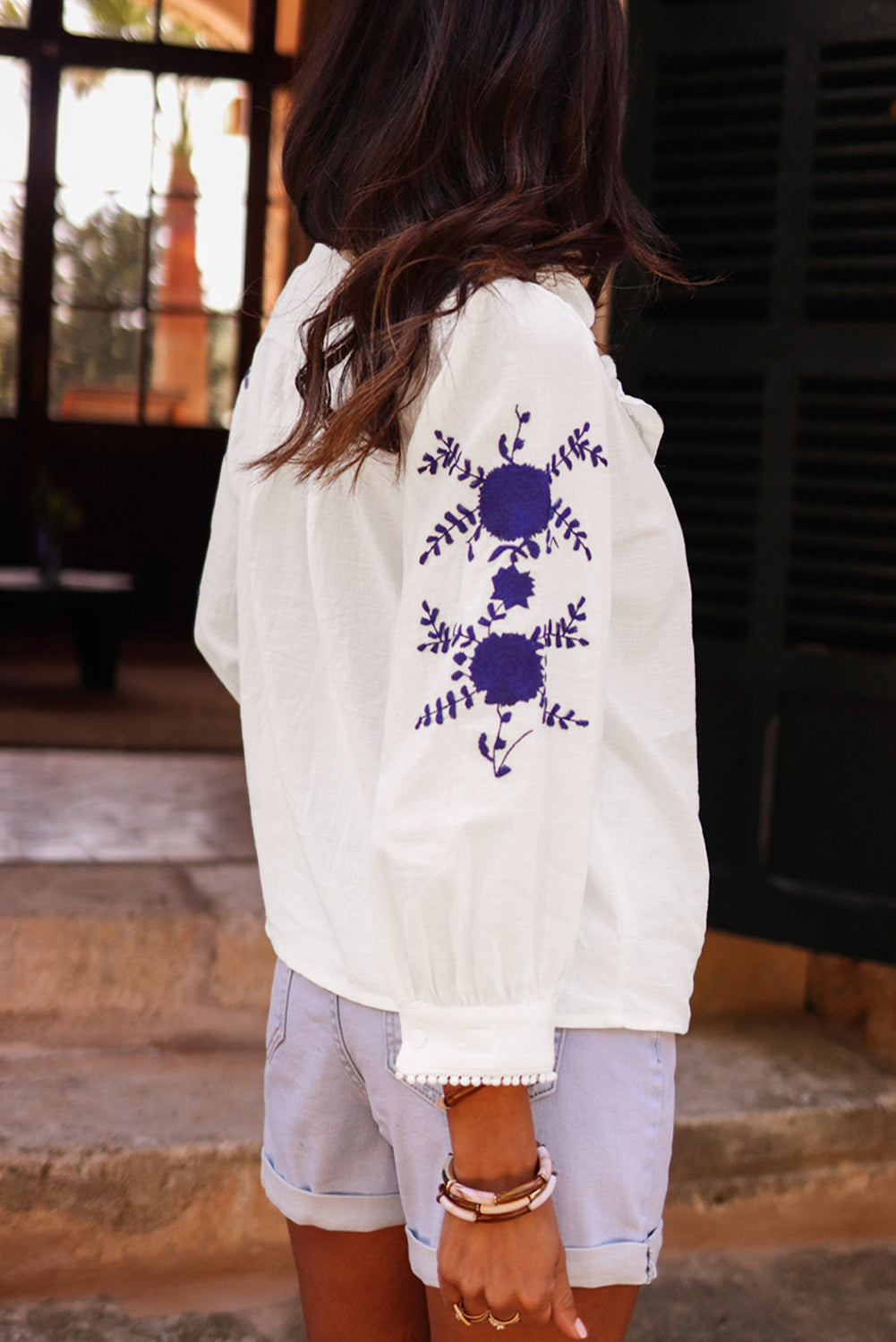 Blue Skies Embroidered Blouse