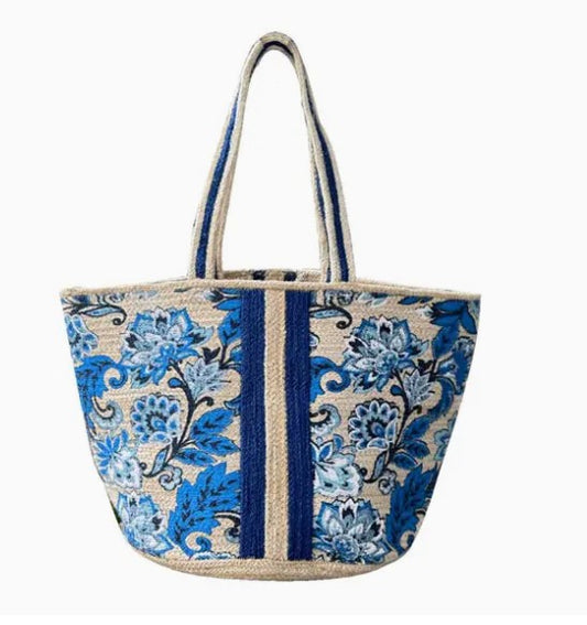 Printed Jute Natural Tote