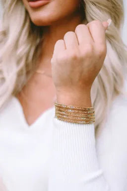 Gold Leather Bracelet